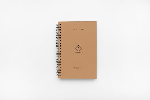 Notebook hardcover mockup on white background