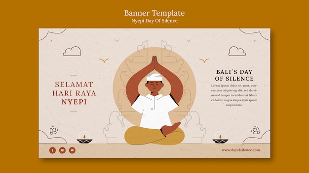 Free PSD nyepi flat design banner template