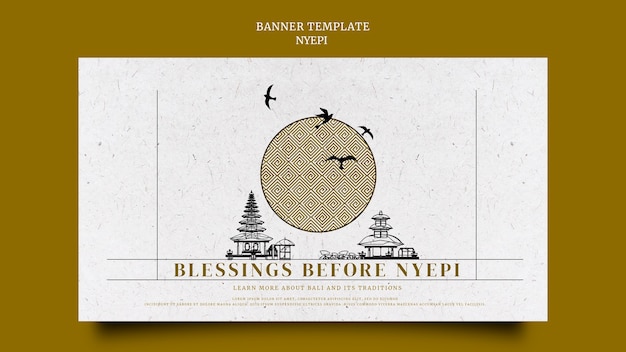 Free PSD nyepi flat design banner template