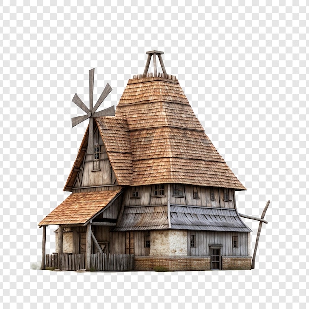 Free PSD oast house isolated on transparent background