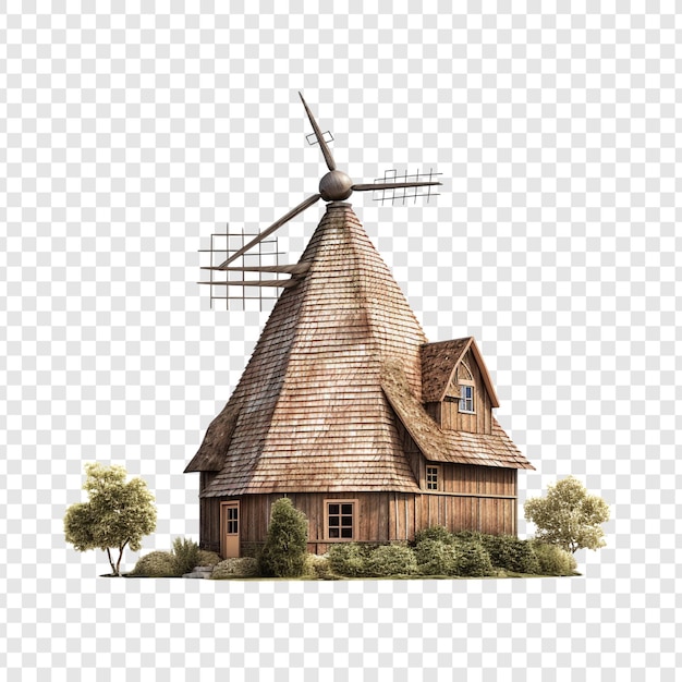 Free PSD oast house isolated on transparent background