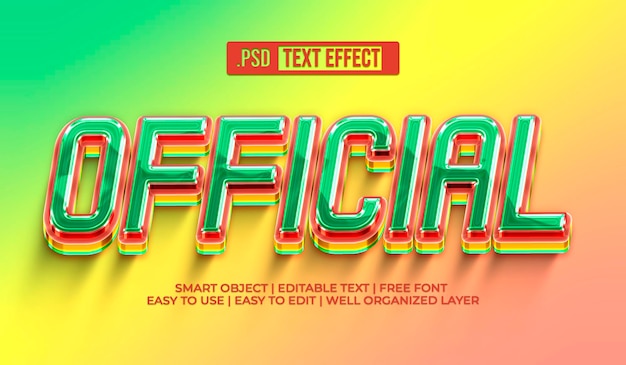 Free PSD ofiicial text style effect