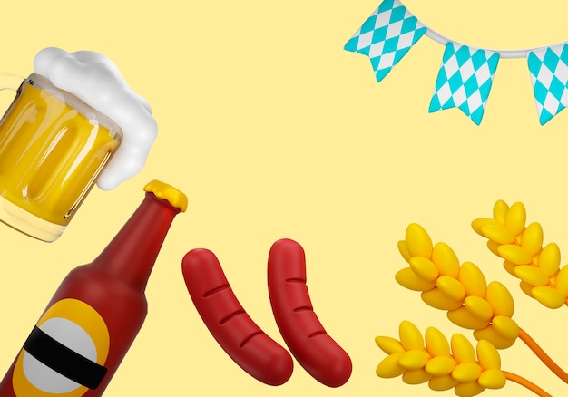 Free PSD oktoberfest background with food and drinks