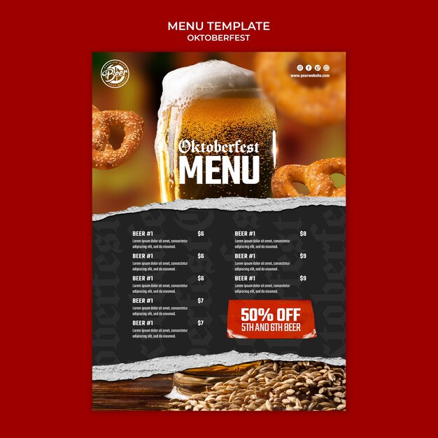 Oktoberfest menu template design