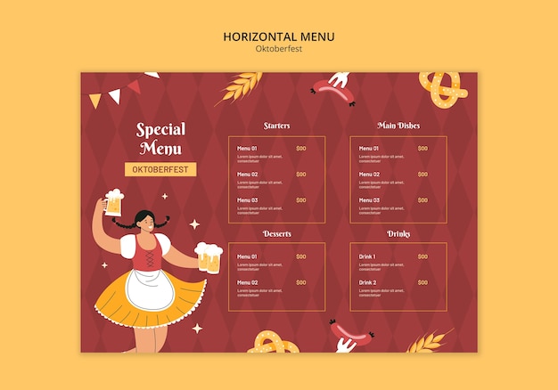 Free PSD oktoberfest template design