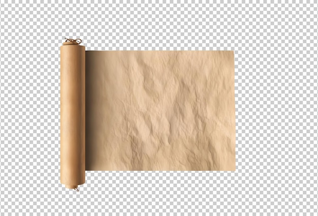 Free PSD old paper scroll ancient papyrus isolated on background