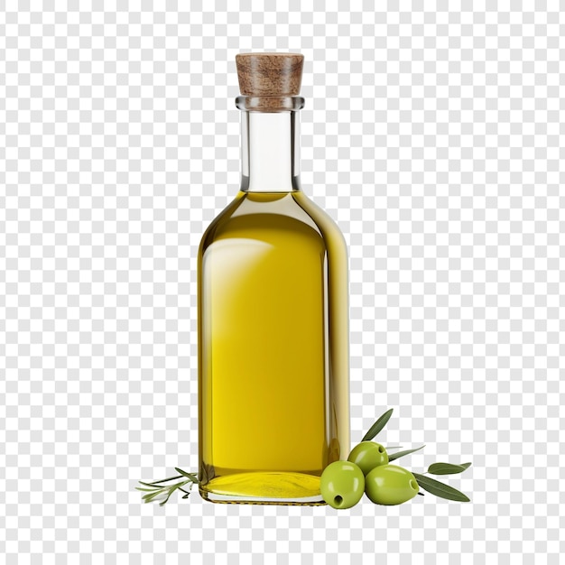 Free PSD olive oil bottle isolated on transparent background