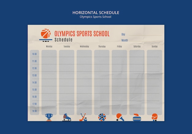 Free PSD olympics sports school template design