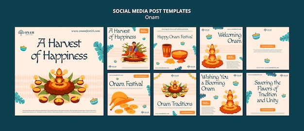 Free PSD onam day template design