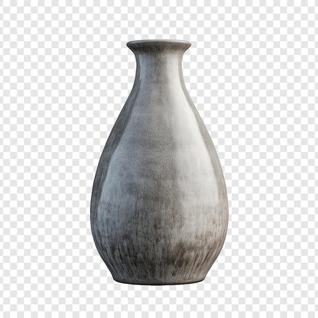 Free PSD one grey vase isolated on transparent background