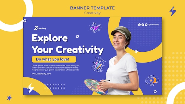 Online art class banner template