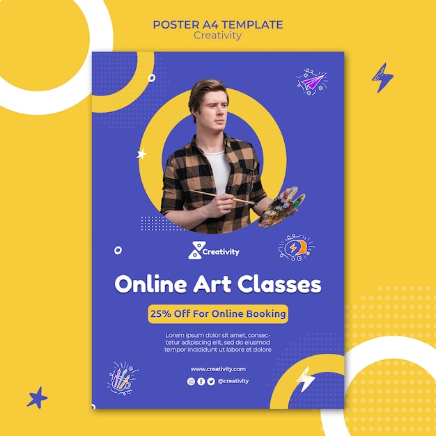 Online art class poster template