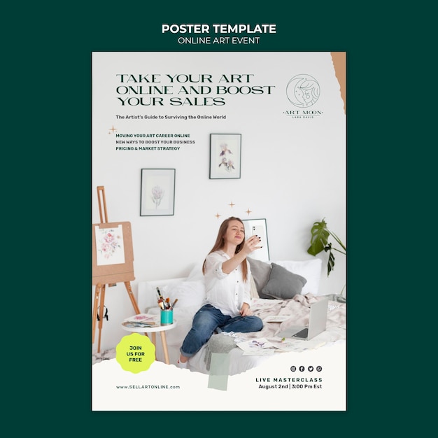 Online art event print template