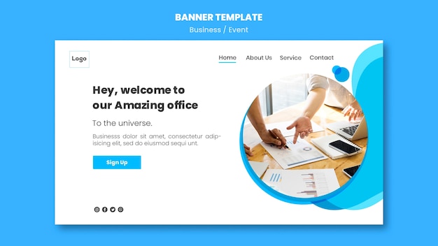 Free PSD online banner template for business conference