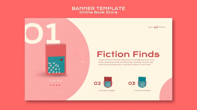 Online book store banner template