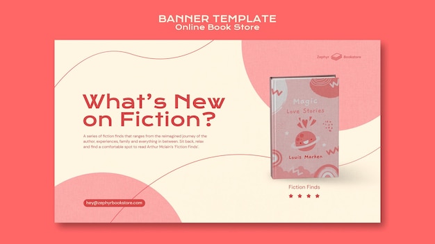 Free PSD online book store banner template