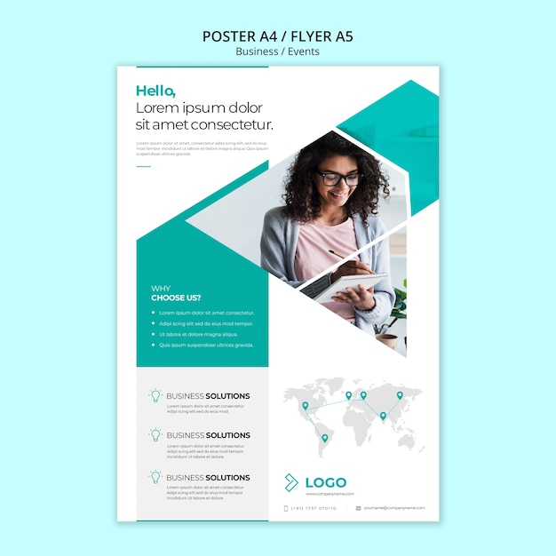 Free PSD online business poster template