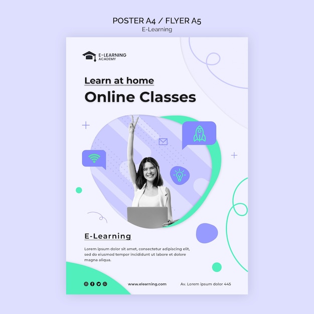 Online classes flyer template