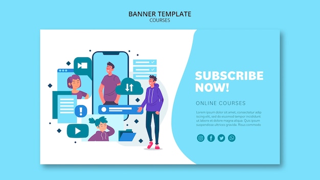 Online courses banner template