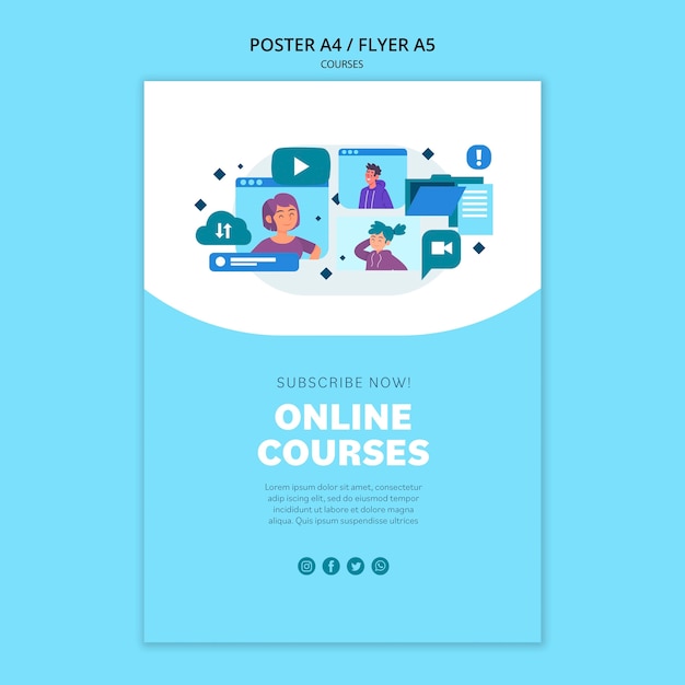 Online courses poster template