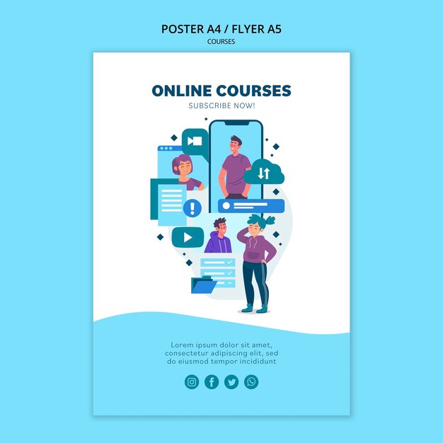 Online courses poster template