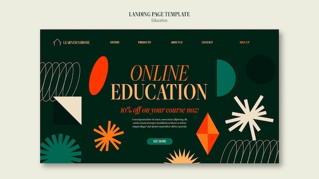 Online education landing page template