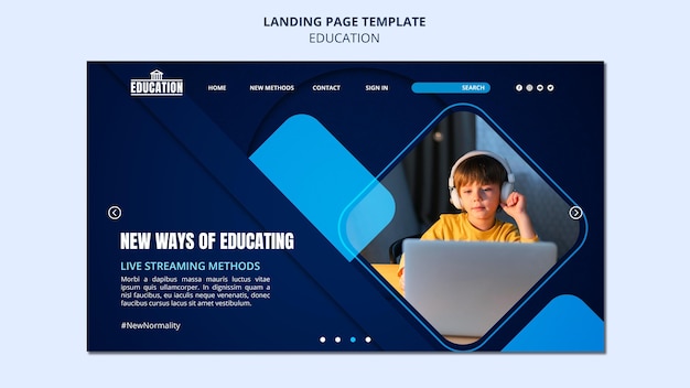 Online education landing page