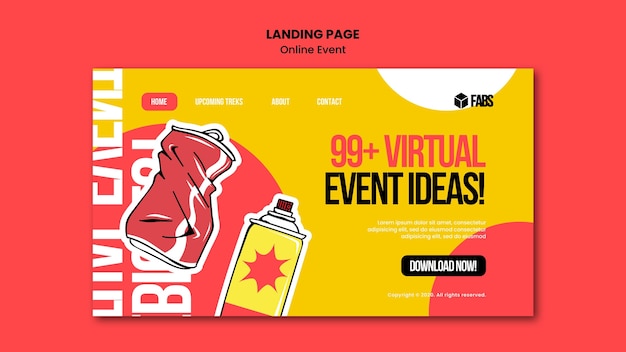 Online event landing page