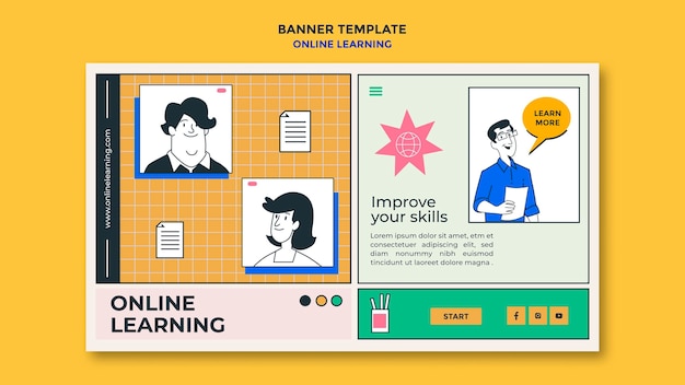 Free PSD online learning ad banner template