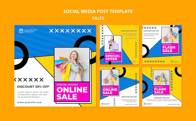 Online sale social media post template