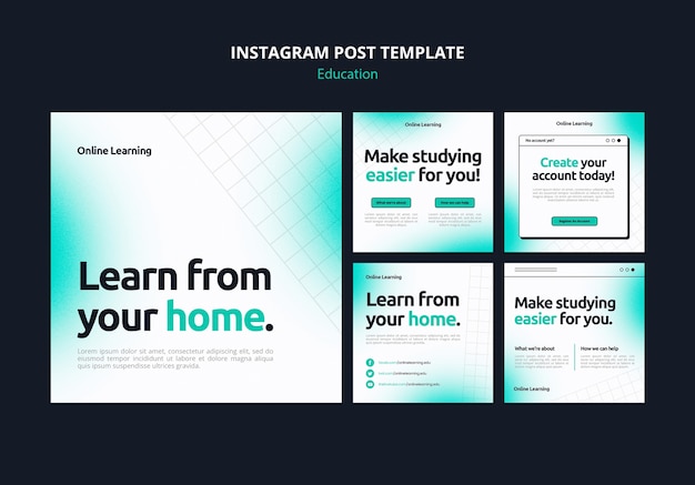 Online school instagram posts collection