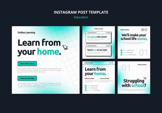 Online school instagram posts collection