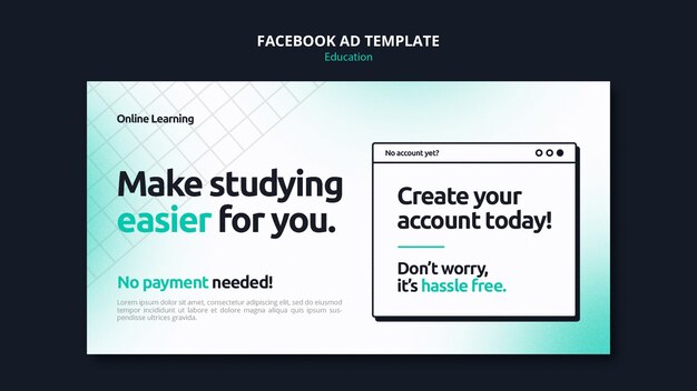 Online school social media promo template