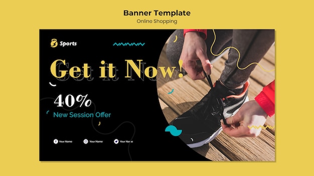 Free PSD online shopping banner template design