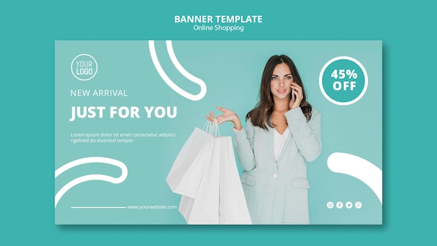 Free PSD online shopping banner template