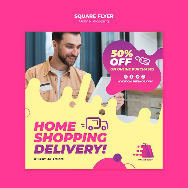 Free PSD online shopping flyer design