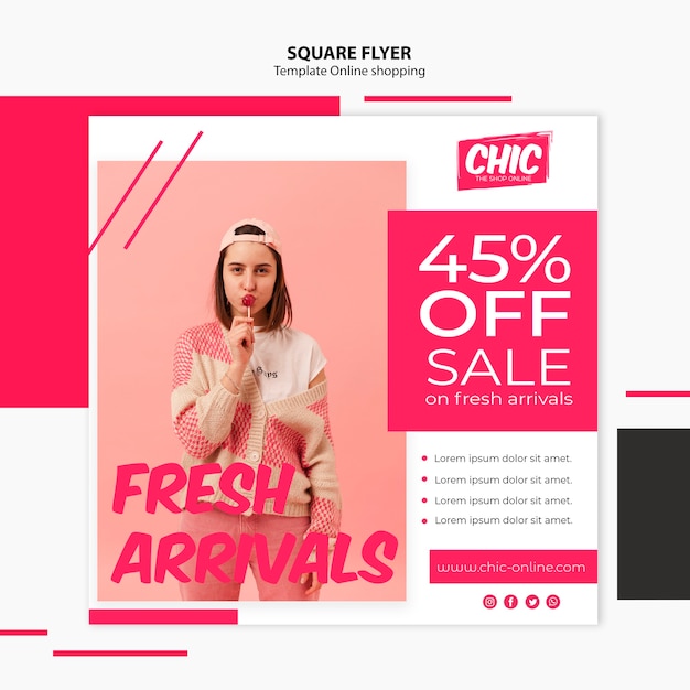 Online shopping flyer template