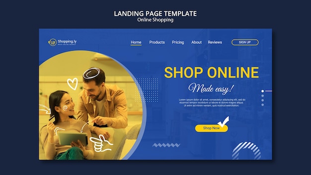 Free PSD online shopping landing page template