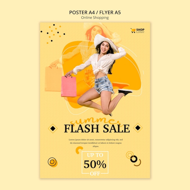 Free PSD online shopping poster template