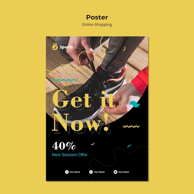 Online shopping poster template