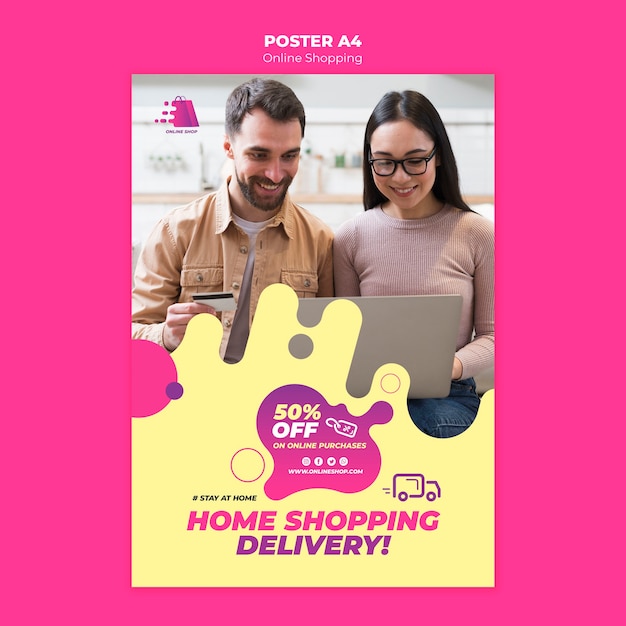 Free PSD online shopping poster theme