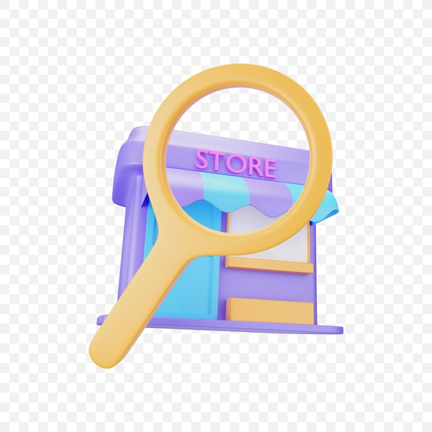 Online Store icon Isolated 3d render Illustration