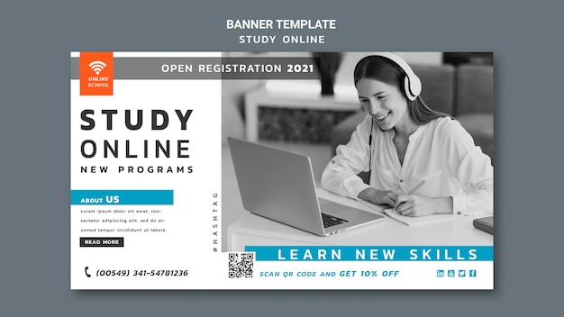 Online study banner template