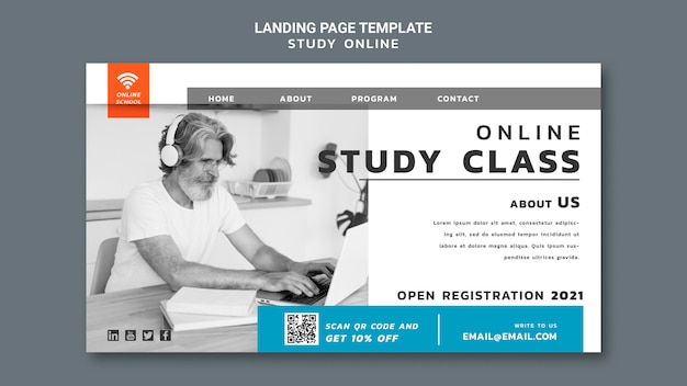 Online study landing page