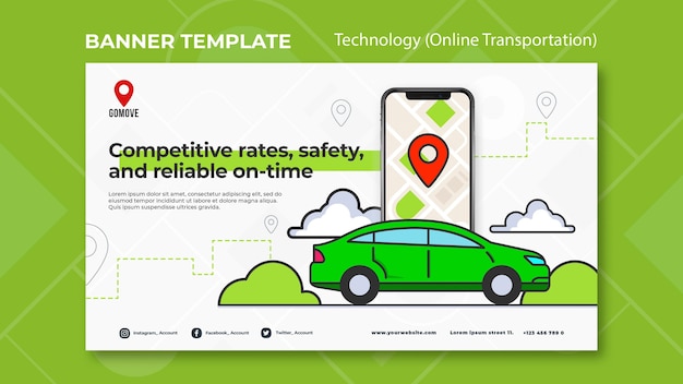 Free PSD online transportation banner template