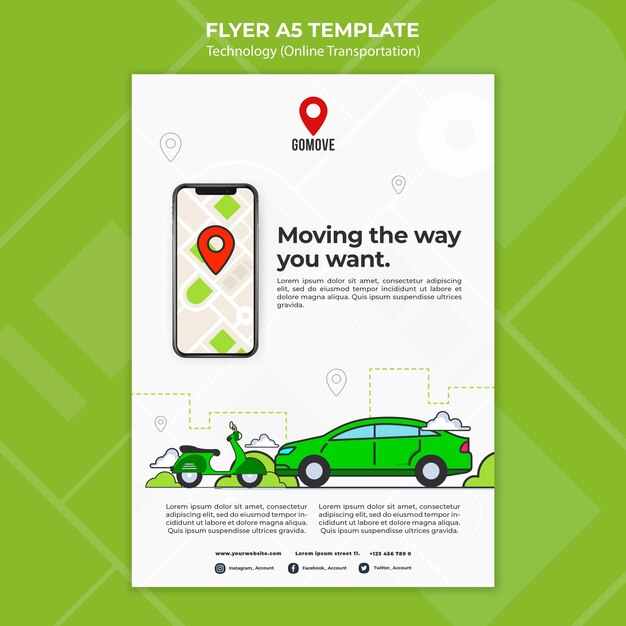 Online transportation flyer template