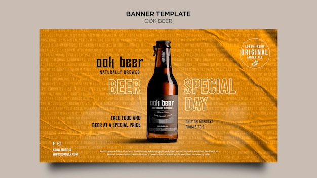 Free PSD ook beer ad banner template