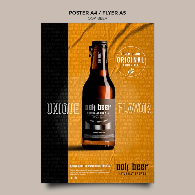 Free PSD ook beer template flyer