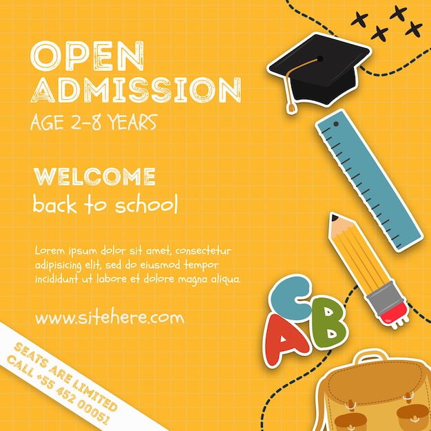 Free PSD open admission event poster template