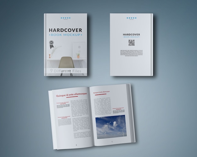 Free PSD open book and two covers mock up